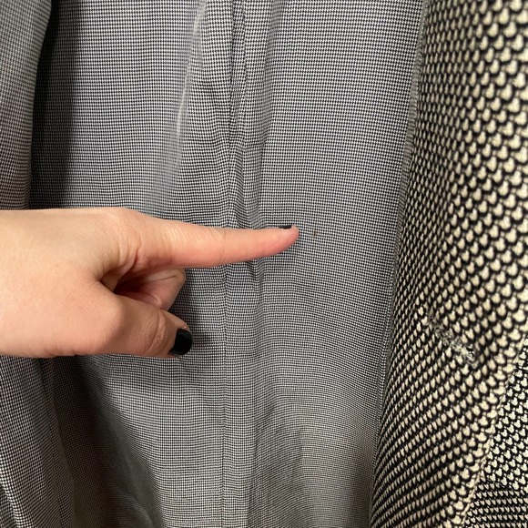 Barcelino Patterned San Francisco Single Breasted Blazer Black Cream 42R - Picture 6 of 6